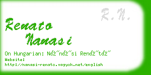 renato nanasi business card